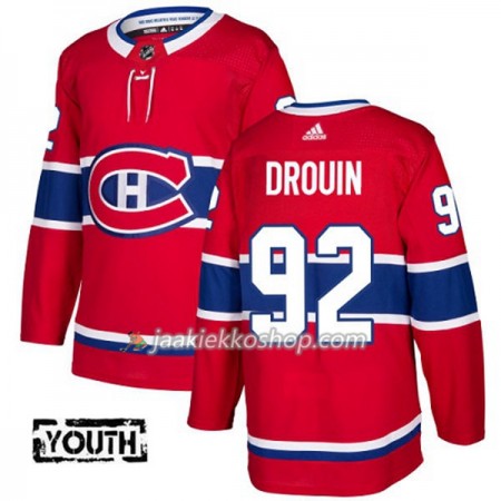 Lapsille NHL Montreal Canadiens Pelipaita Jonathan Drouin 92 Adidas 2017-2018 Punainen Authentic